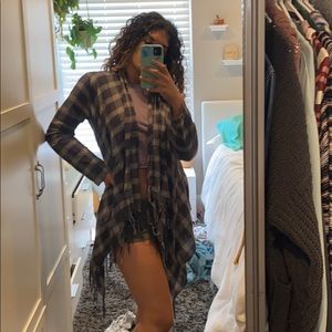Flannel cardigan